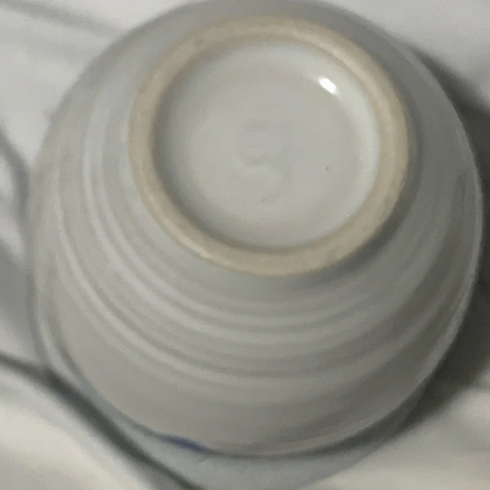 Tan and Blue Vintage Salt Glaze Handmade Unsigned Pottery Pot Vase - Picture 3 of 5
